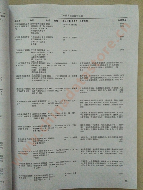 中國(guó)廣東教育培訓(xùn)企業(yè)黃頁(yè)可開(kāi)展精準(zhǔn)營(yíng)銷(xiāo)，電話(huà)營(yíng)銷(xiāo)、郵件營(yíng)銷(xiāo)、傳真營(yíng)銷(xiāo)等等多管齊下，圓您銷(xiāo)售冠軍夢(mèng)
