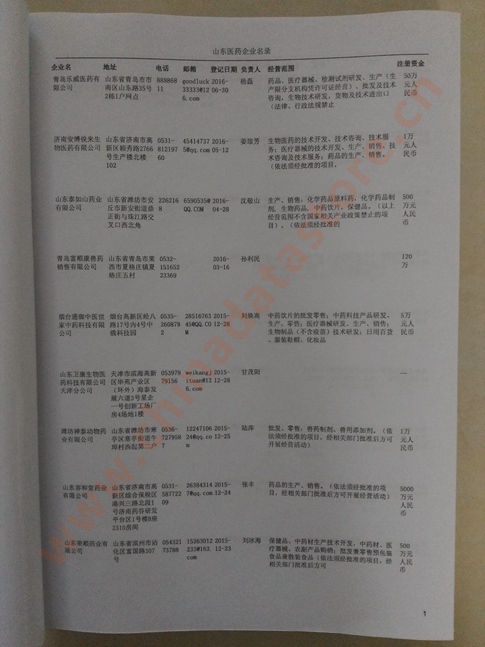 山東醫(yī)藥企業(yè)黃頁收錄了最新的山東醫(yī)藥企業(yè)名單，具有極高的營銷價值，實實在在提高銷售業(yè)績